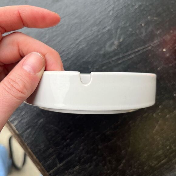 Vintage 70s Ceramic Ashtray 5" Brown Concentric Circle Mod Design - Picture 6 of 11